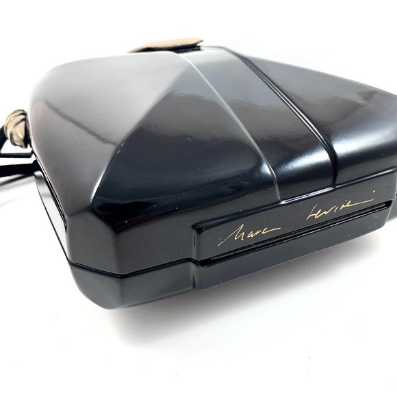 1980's signed MARC LEVINE lacquered black box bag - Picture 3 of 10